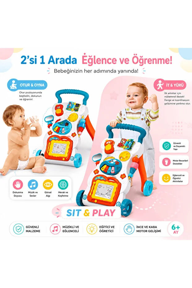 Aktiviteli İlk Adım Arabası - Yürüme Yardımcısı